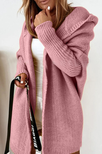 Pink Street Solid Asymmetrical Solid Color Hooded Collar Tops