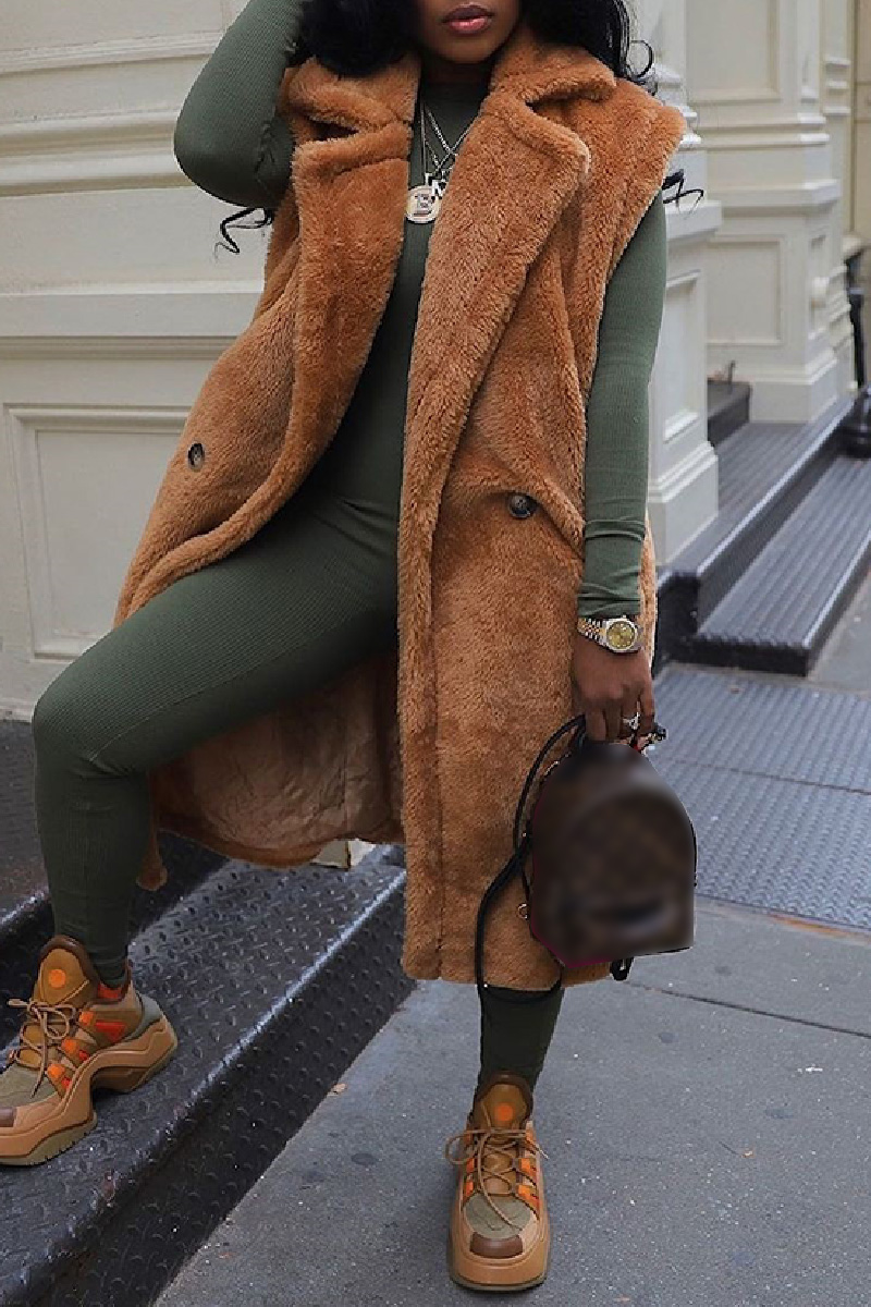 Casual Solid Color Patchwork Cardigan Turndown Collar Outerwear