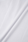 White Party Elegant Vacation Patchwork Patchwork Slit Asymmetrical Collar One Shoulder Dress Dresses
