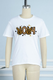 Street Daily Print Letter O Neck T-Shirts