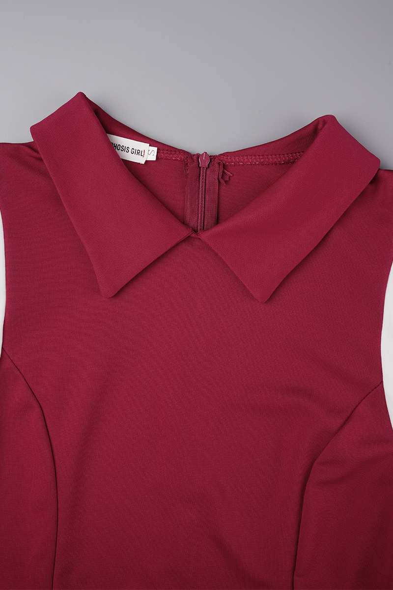 Daily Elegant Solid Color Buttons Patchwork Turndown Collar Short Sleeve Two Pieces main image 0
