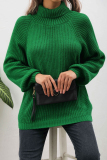 Daily Simplicity Solid Patchwork Turtleneck Tops