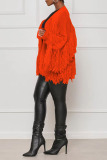 Casual Solid Tassel Cardigan Outerwear