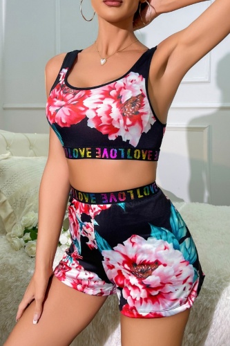 Casual Living Print Patchwork Sleepwear