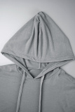 Casual Solid Basic Hooded Collar Long Sleeve Two Pieces