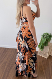 Sweet Vacation Floral Frenulum Halter Sleeveless Two Pieces
