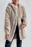 Casual Solid Cardigan Hooded Collar Outerwear