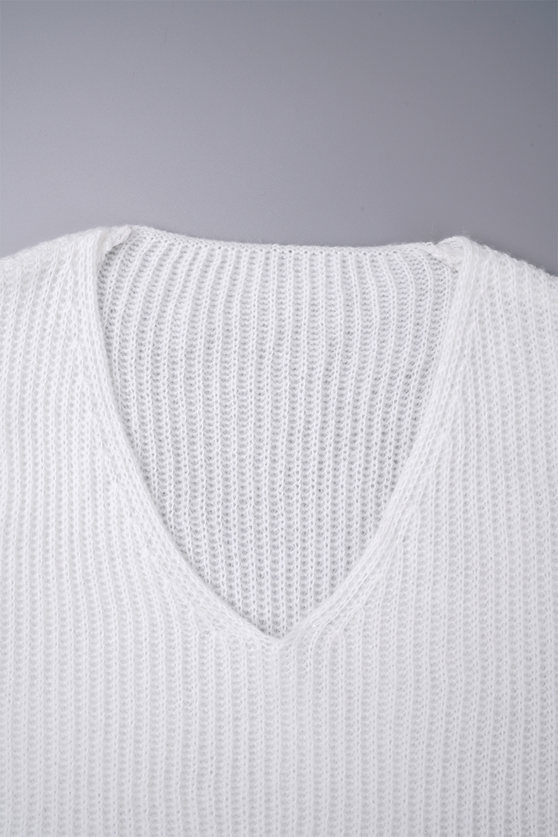 Sweet Solid Buttons V Neck Long Sleeve Two Pieces