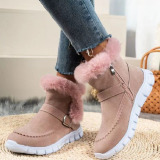 Casual Patchwork Solid Color Round Keep Warm Comfortable Out Door Shoes