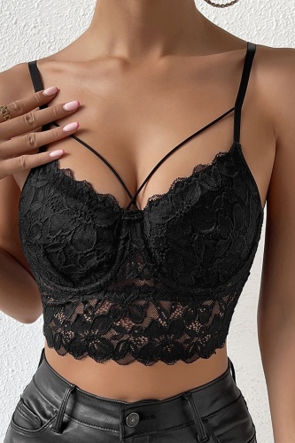 Sexy Casual Solid Patchwork Backless Spaghetti Strap Tops