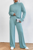 Casual Simplicity Solid Turtleneck Long Sleeve Two Pieces