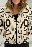 Casual Print Basic Hooded Collar Outerwear
