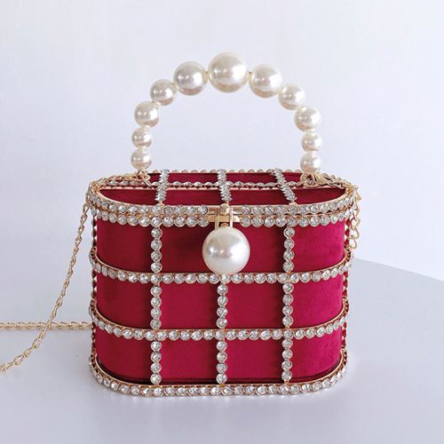 Casual Daily Patchwork Chains Pearl Rhinestone Bags