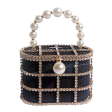 Casual Daily Patchwork Chains Pearl Rhinestone Bags