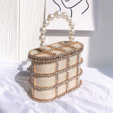 Casual Daily Patchwork Chains Pearl Rhinestone Bags
