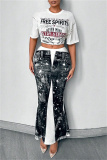 Casual Print Basic Skinny High Waist Conventional Positioning Print Bottoms