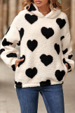 Casual Sweet Geometric Patchwork Hooded Collar Tops