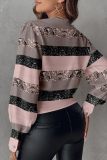 Casual Print Solid Patchwork V Neck Tops
