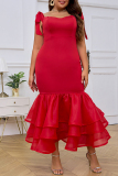 Sexy Formal Solid Frenulum Backless Spaghetti Strap Evening Dress Plus Size Dresses
