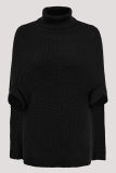 Casual Street Solid Patchwork Turtleneck Tops Sweater (Without Belt)