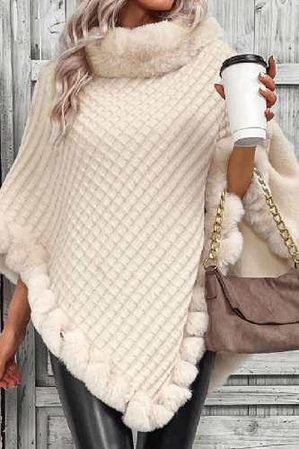 Casual Solid Patchwork Asymmetrical O Neck Outerwear