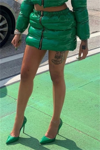 Casual Solid Patchwork Skinny High Waist Conventional Solid Color Skirts