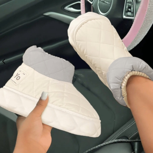 Casual Patchwork Contrast Round Keep Warm Comfortable Shoes