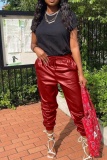 Casual Solid Basic Plus Size Trousers