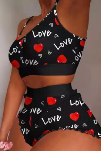 Casual Print Backless Basic Lingerie