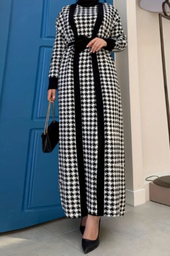 Casual Print Patchwork O Neck Long Sleeve Two Pieces