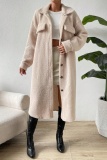 Casual Solid Patchwork Cardigan Turndown Collar Outerwear