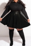 Casual Solid Patchwork Plus Size Skirt