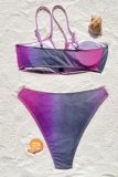 Sexy Gradual Change Print Backless Swimwears (With Paddings)