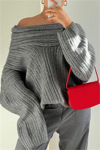 Casual Solid Patchwork Off the Shoulder Tops