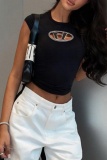 Casual Solid Hollowed Out O Neck T-Shirts