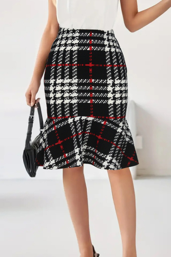 Elegant Print Patchwork Boot Cut Mid Waist Speaker Full Print Bottoms