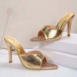 Casual Patchwork Rhinestone Pointed Out Door Shoes (Heel Height 3.54in)