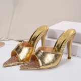 Casual Patchwork Rhinestone Pointed Out Door Shoes (Heel Height 3.54in)