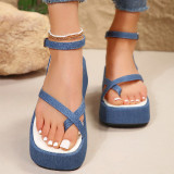Casual Patchwork Solid Color Out Door Wedges Shoes (Heel Height 2.16in)