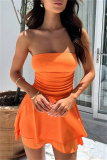Sexy Casual Solid Backless Strapless Sleeveless Dress Dresses