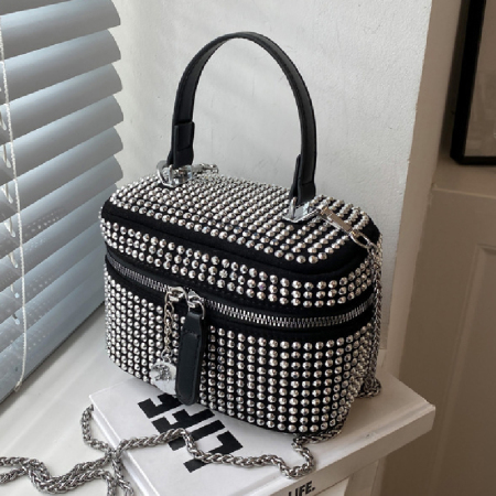 Casual Patchwork Rivets Chains Bags