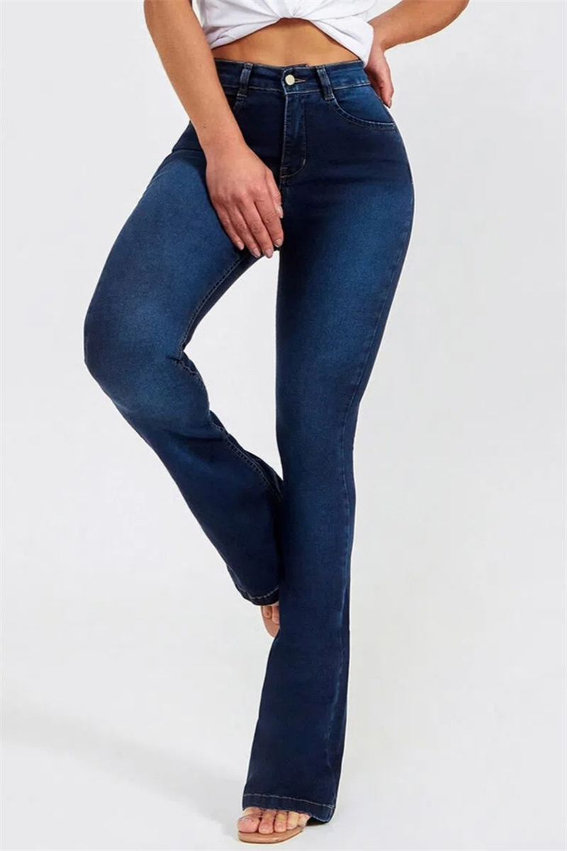 Casual Street Solid Tassel High Waist Denim Jeans