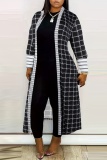 Casual Print Cardigan Plus Size Overcoat
