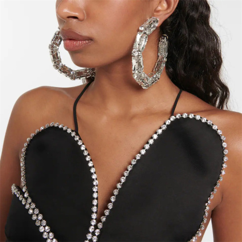Daily Party Solid Patchwork Rhinestone Earrings