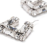 Daily Party Geometric Patchwork Rhinestone Earrings