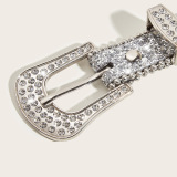 Casual Patchwork Hollowed Out Rhinestone Belts