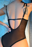 Sexy Solid Bandage Backless Lingerie