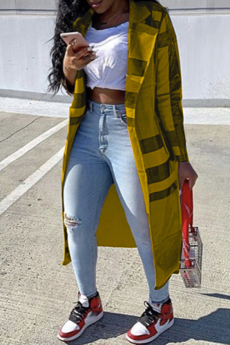 Casual Print Cardigan Turndown Collar Outerwear Casual Print Cardigan Turndown Collar Outerwear