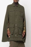 Casual Solid Patchwork Slit Turndown Collar Long Sleeve Regular Denim Jacket