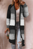 Casual Patchwork Contrast Outerwear